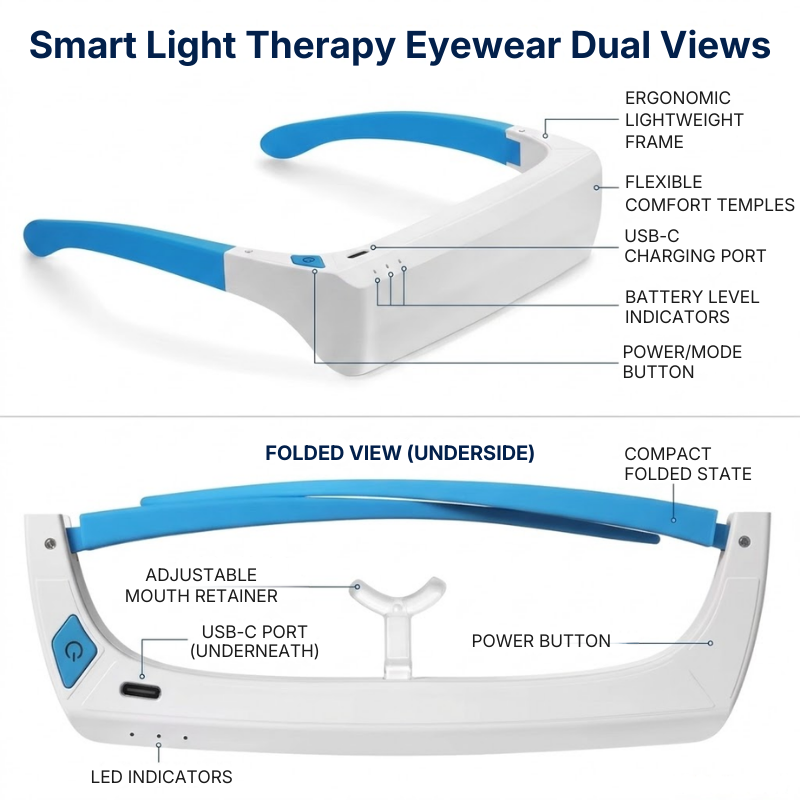 Wearable SAD Therapy Glasses with LED Light
