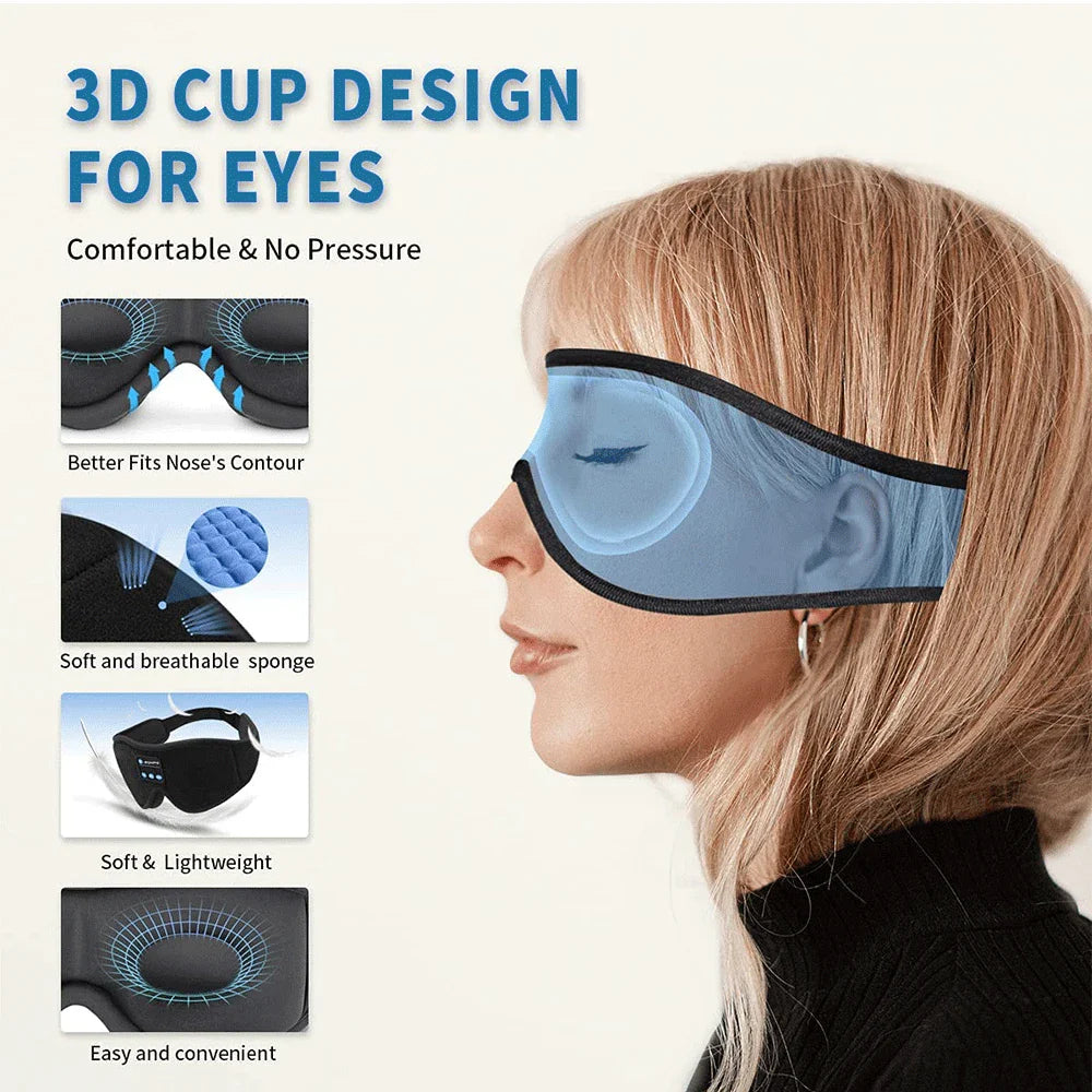 3D Sleep Mask with Bluetooth Headphones