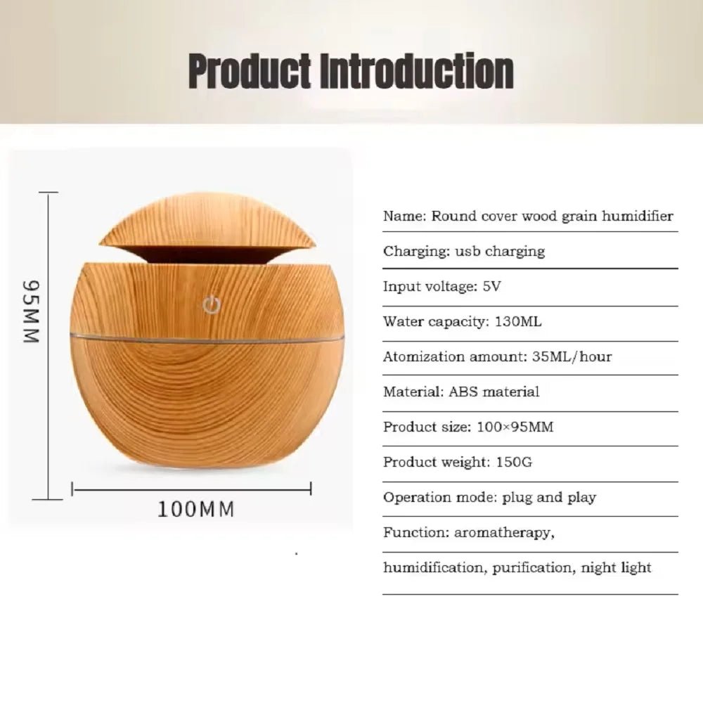 130ml USB Ultrasonic Essential Oil Diffuser