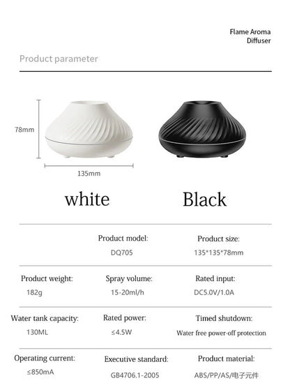 Volcanic Flame Aroma Diffuser Electric Humidifier