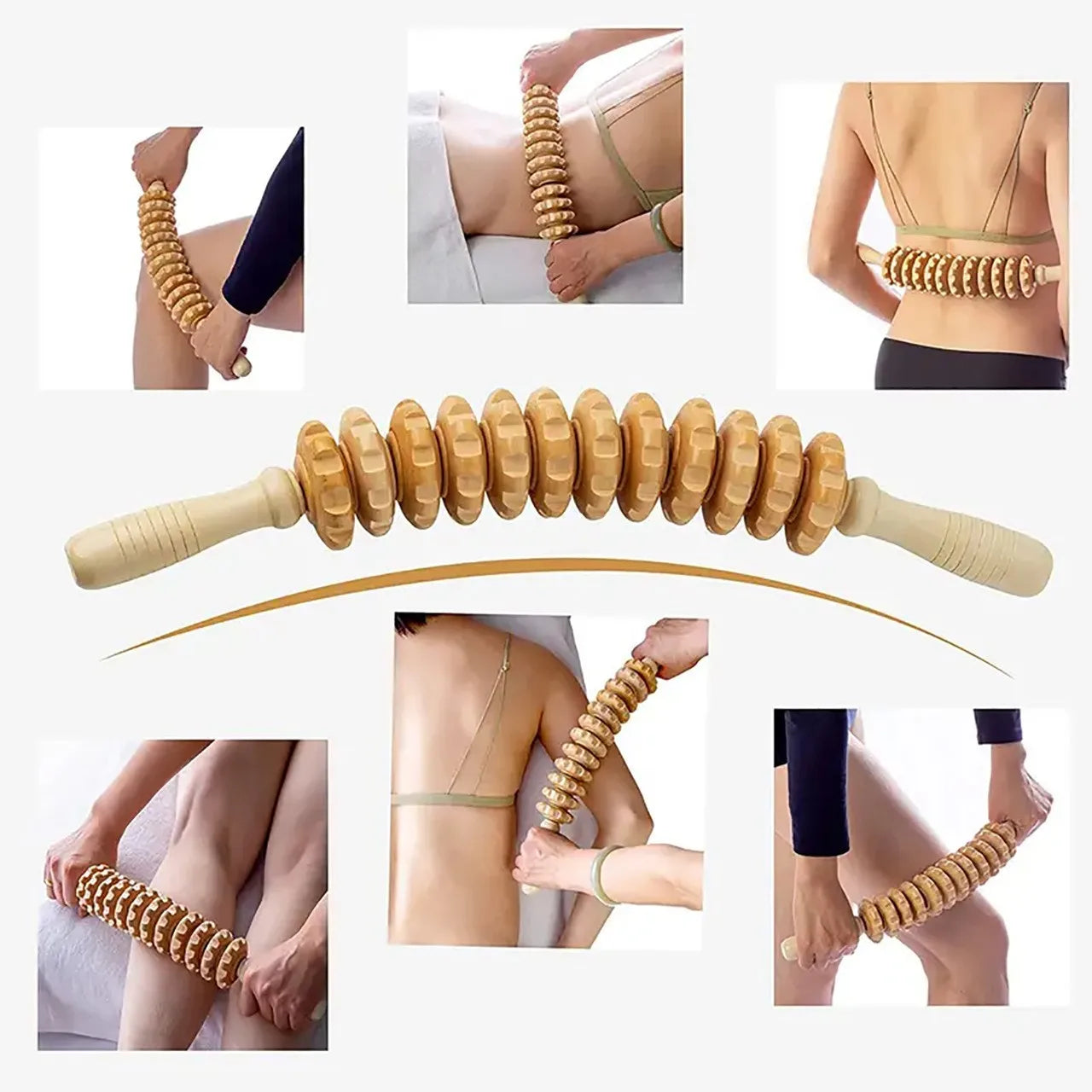 Body Relaxation Wooden Roller Massager