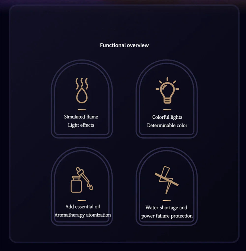 Volcanic Flame Aroma Diffuser Electric Humidifier