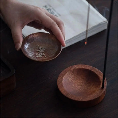 Upside Down Incense Burner Wooden Base