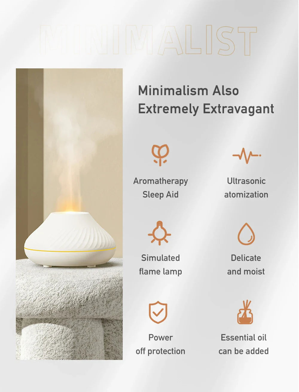 Volcanic Flame Aroma Diffuser Electric Humidifier